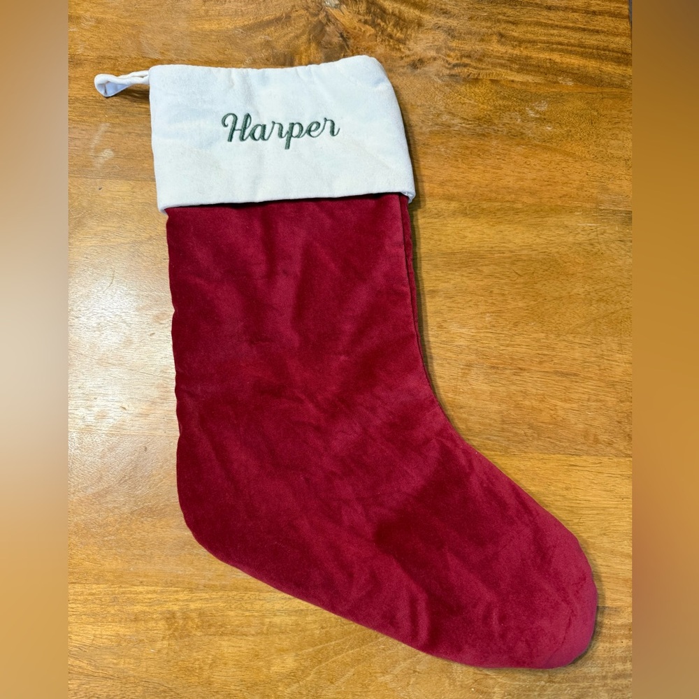 Pottery Barn Stocking Velvet Harper